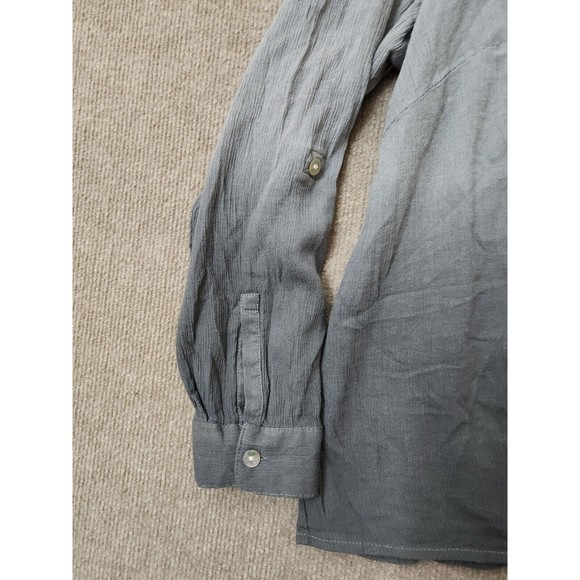 J Jill Button Front Blouse Womens XL Gray Ombre Gauze Lightweight Tie Front - Picture 2 of 8